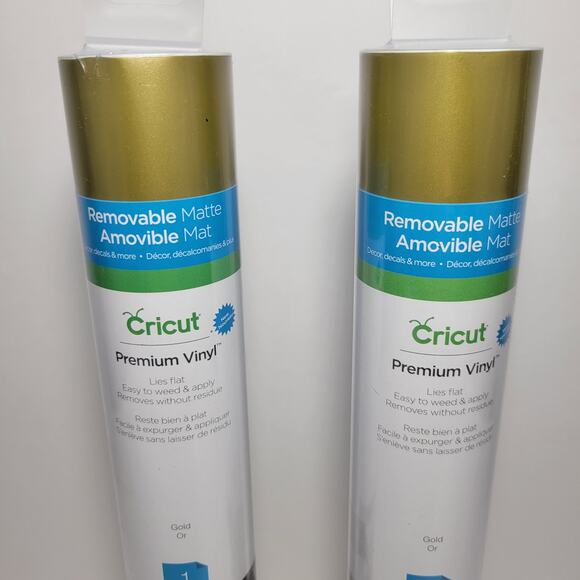 2 Rolls Cricut Premium Removeable Gold Vinyl Matte Finish - NEW - Picture 2 of 3
